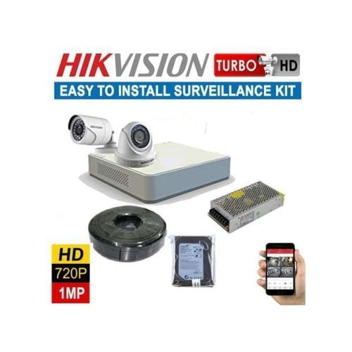 Hikvision 2 CCTV Cameras Complete full Kit